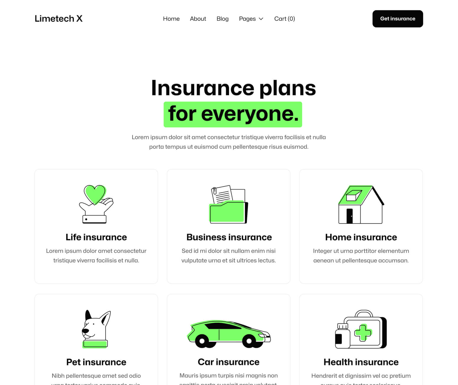 Limetech X - Services Page - Insurance & Tech Webflow Template