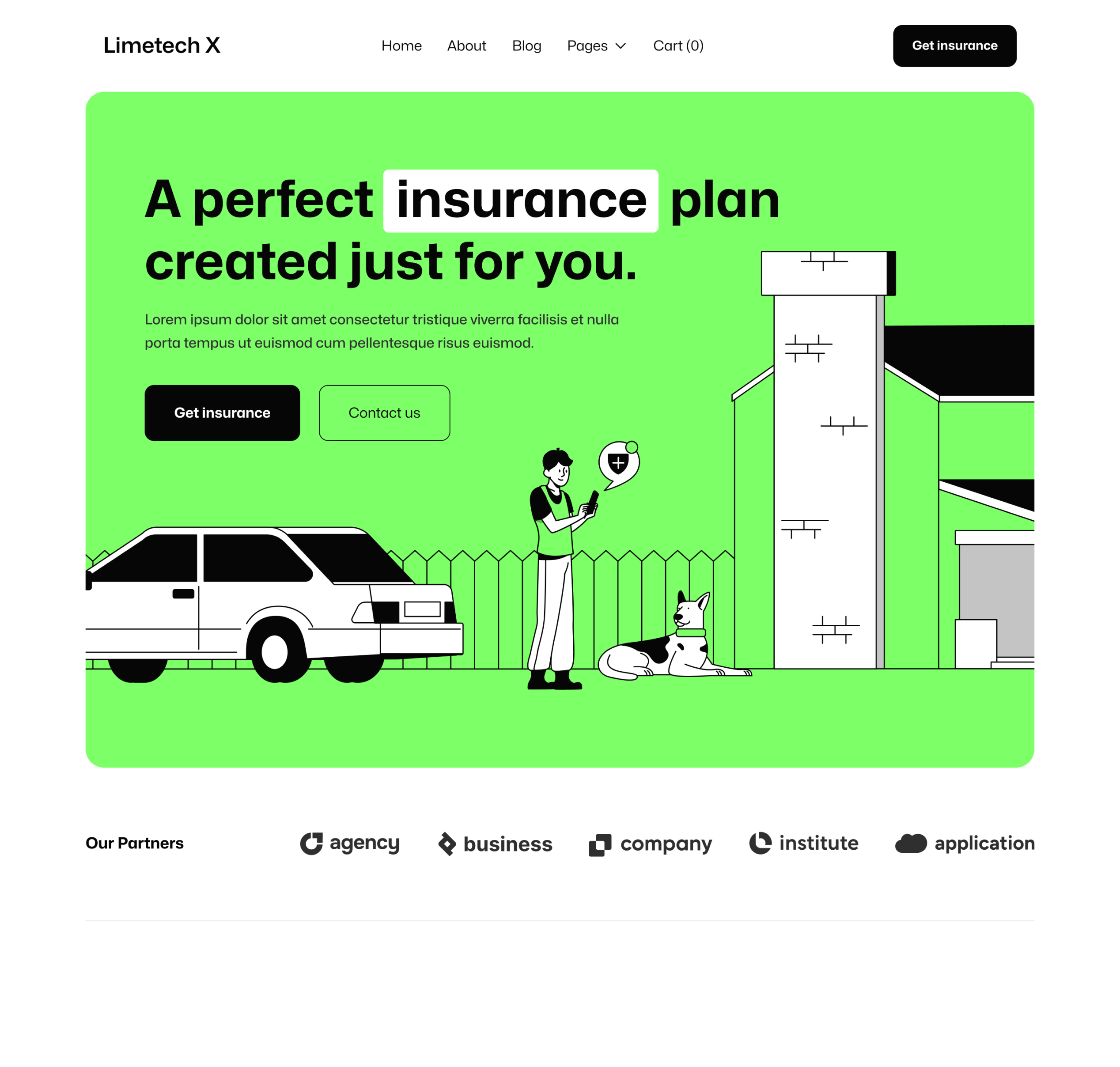 Limetech X - Home V1 Page - Insurance Webflow Template
