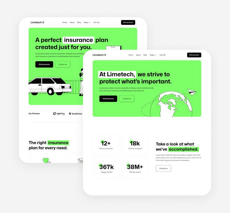 Limetech X - 20 Pages - Insurance And Tech Webflow Template