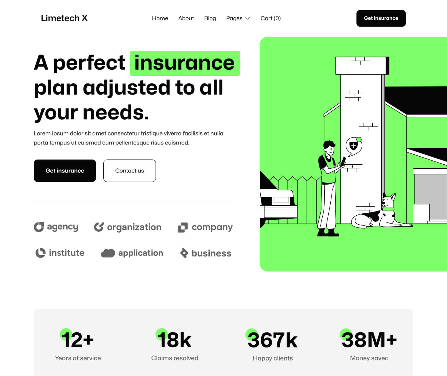 Limetech X - Home V3 Page - Insurance Webflow Template