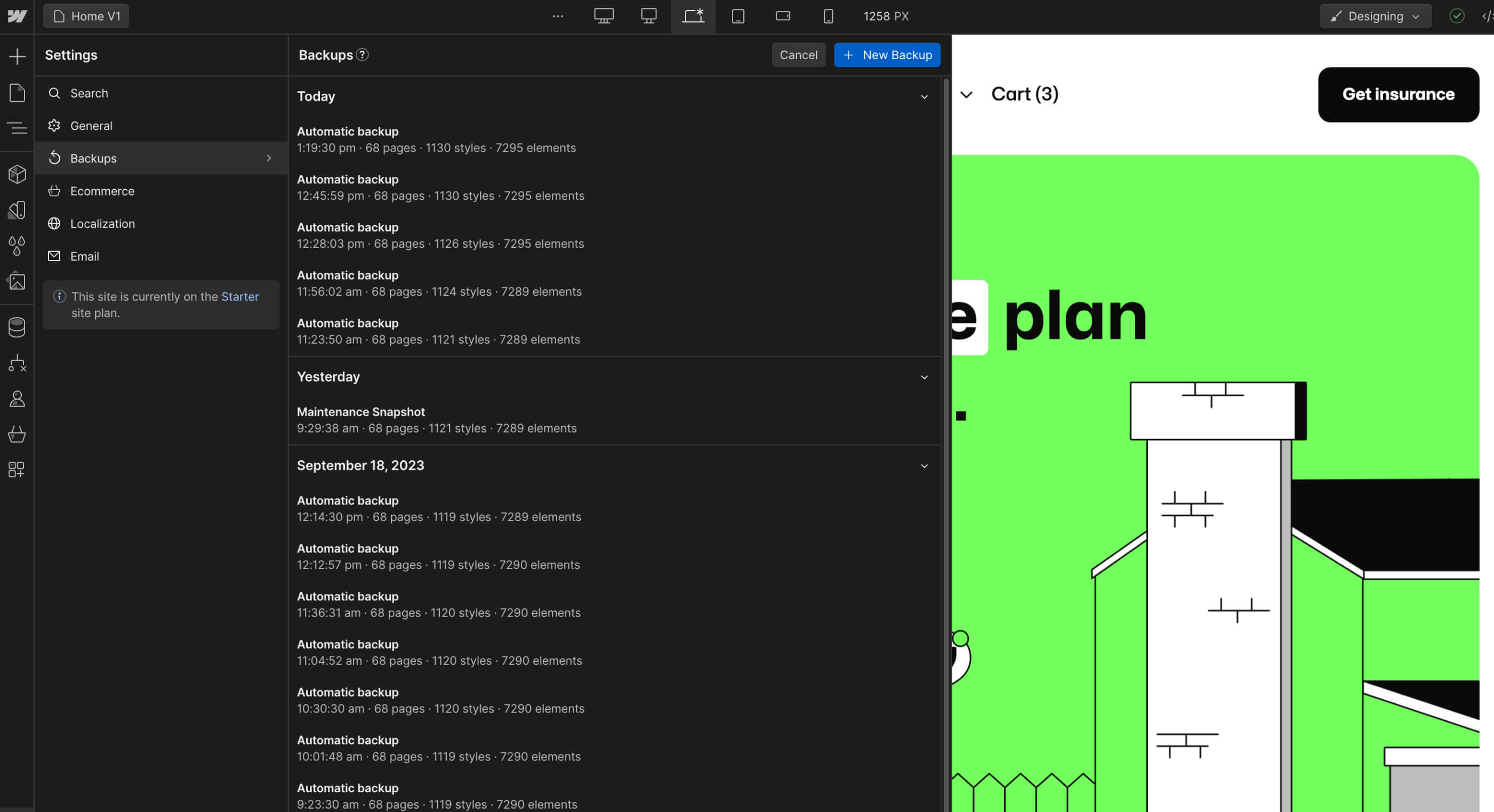 Backups - Limetech X Webflow Template