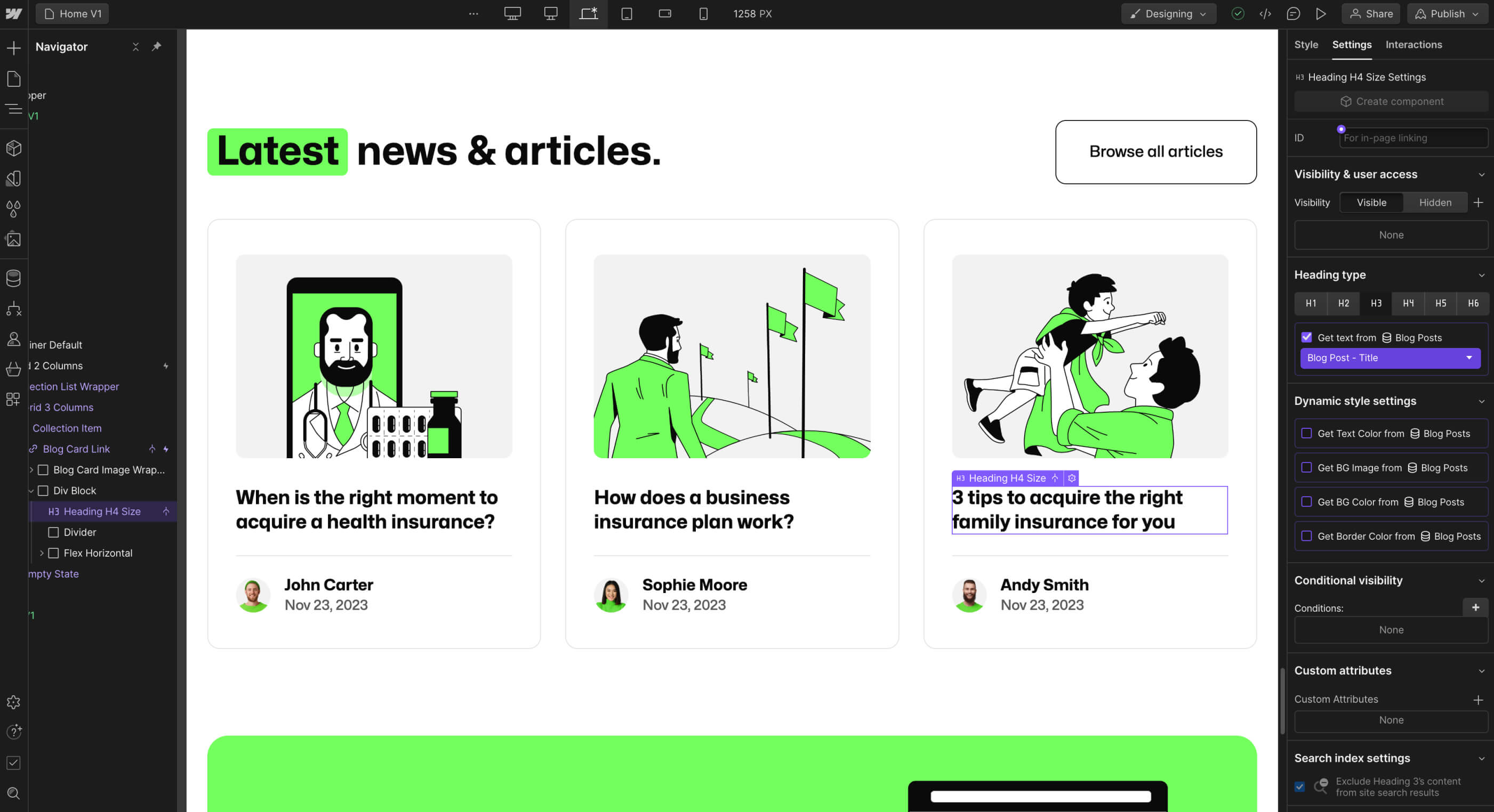 CMS Content - Limetech X Webflow Template