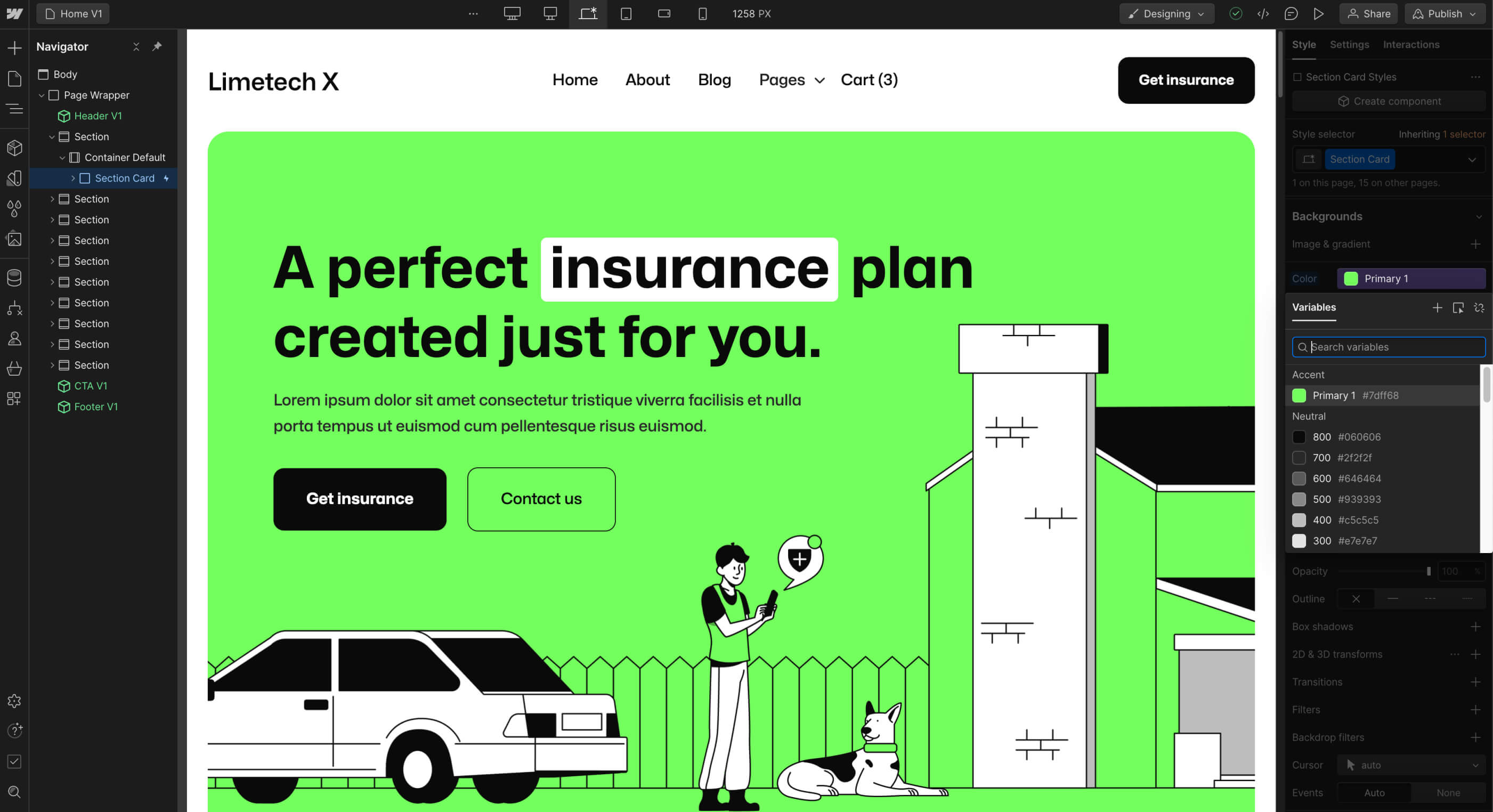 Color - Limetech X Webflow Template