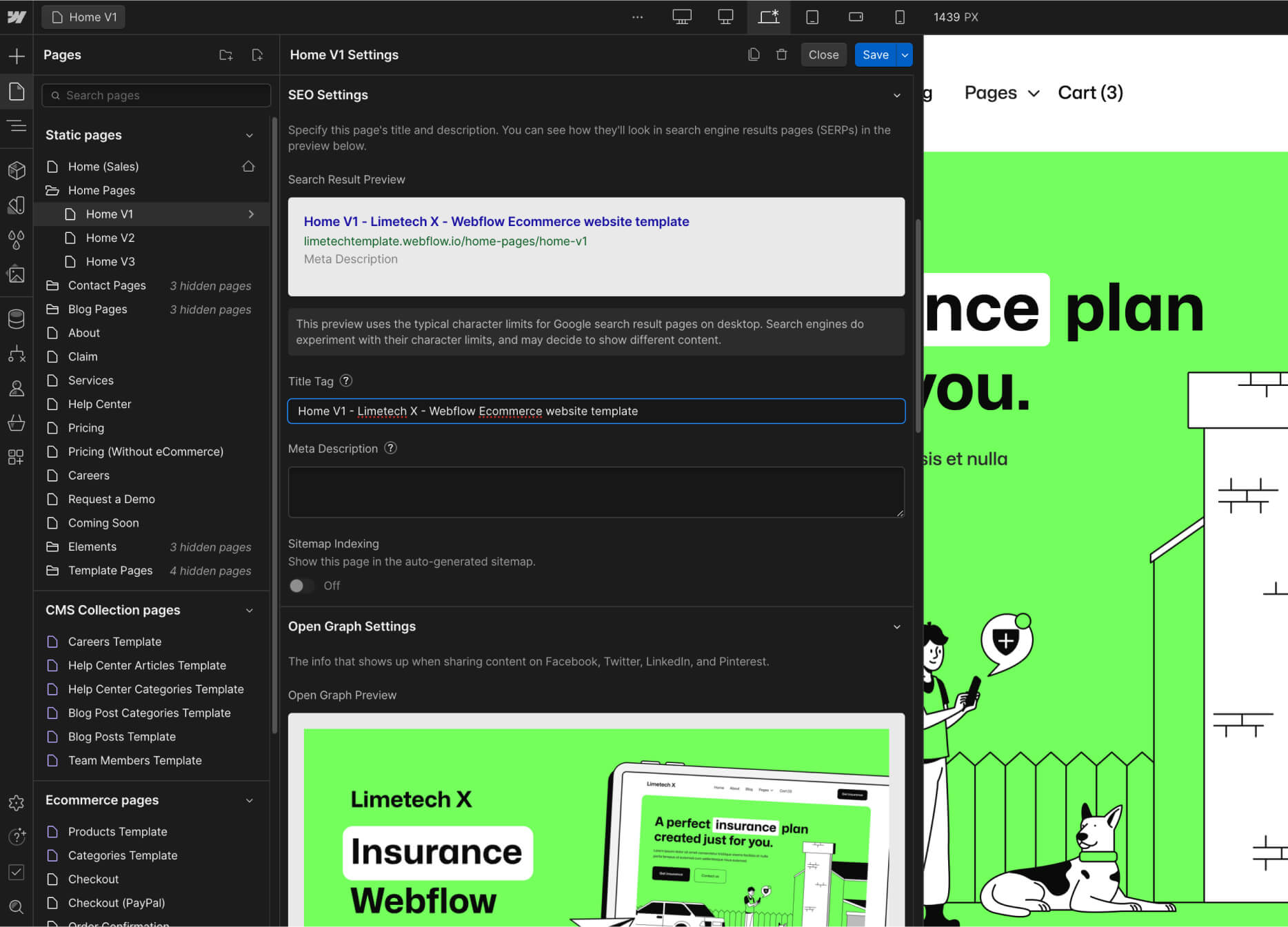 SEO - Limetech X Webflow Template