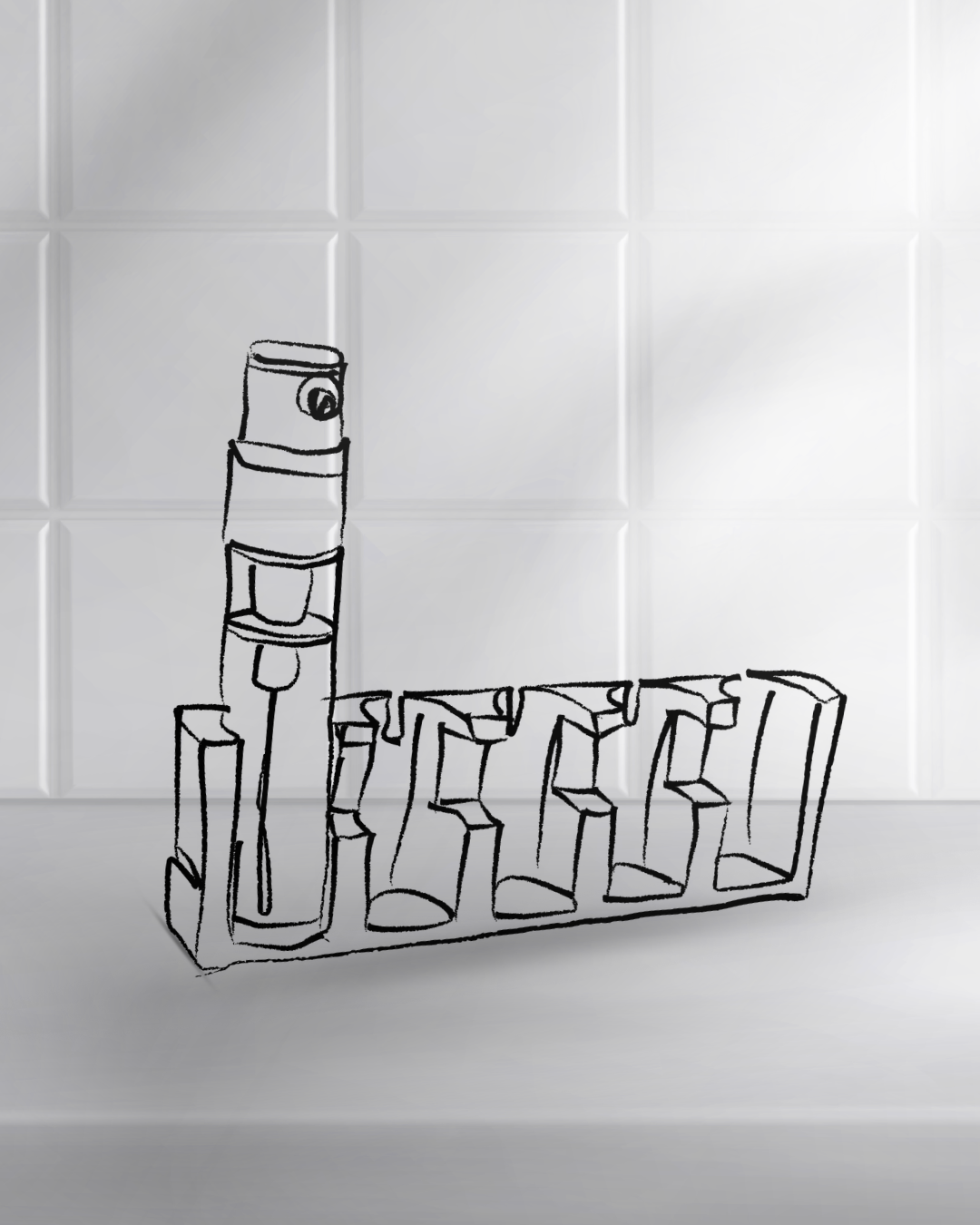 Un coffret et un carnet rouges Nosebook, posés sur une plage avec un vieux poteau en bois et la mer en arrière-plan.