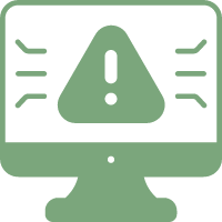 Blue laptop icon with a cursor arrow on the screen.