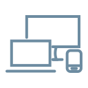Icon of a tablet device with a reflective screen.