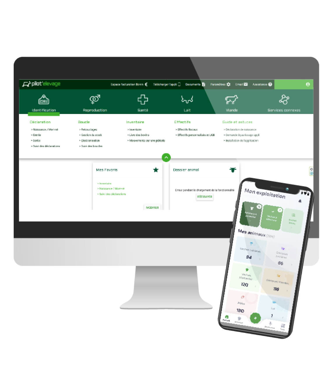 Pilotelevage sur pc et smartphone