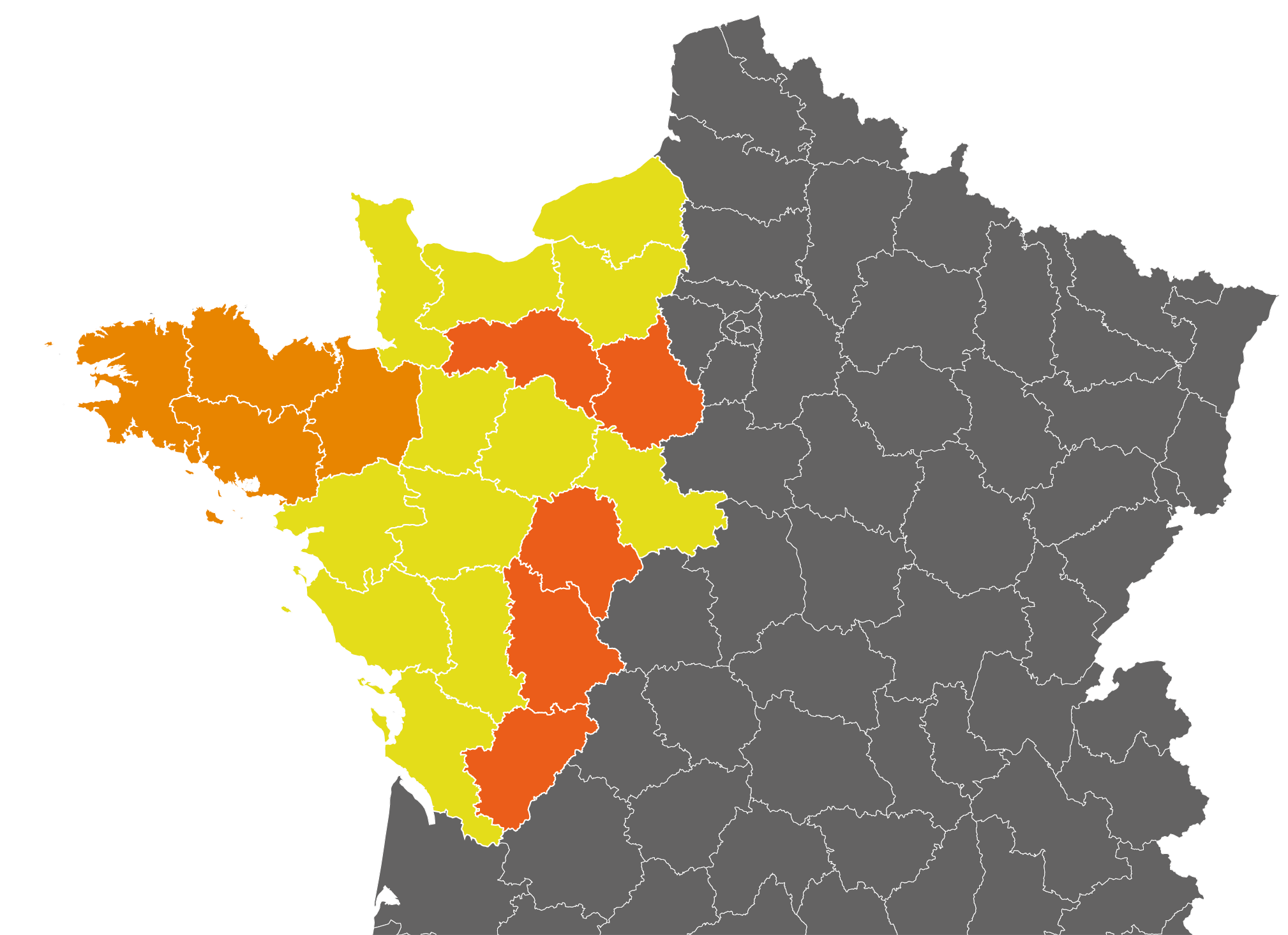 Carte de France des Zones Pilot'Elevage