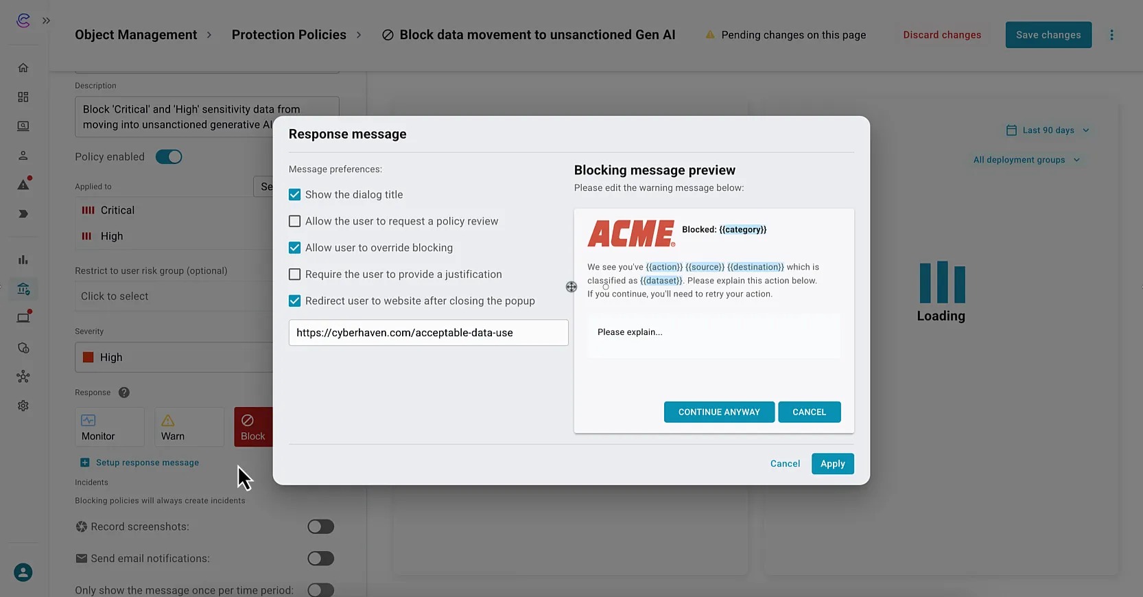 Blocking message preview