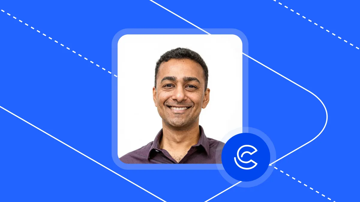 Saro Subbiah headshot with Cyberhaven logo