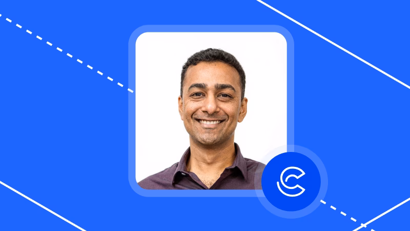 Saro Subbiah headshot with Cyberhaven logo