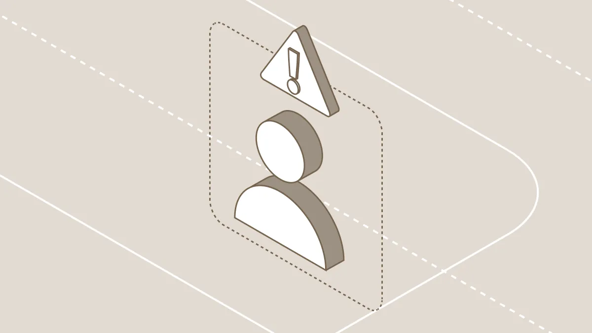 Isometric illustration of user alert notification representing insider risk gaps in security programs