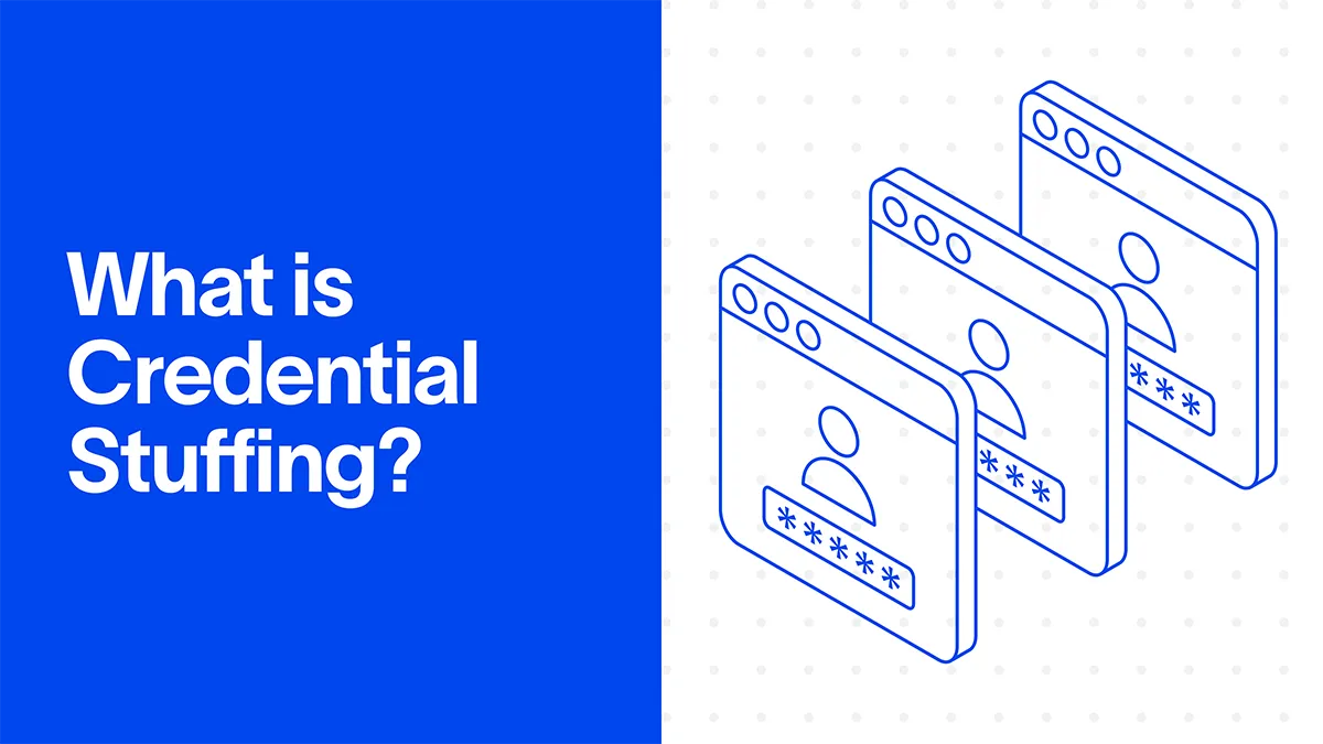 What is Credential Stuffing illustration showing stacked login screens