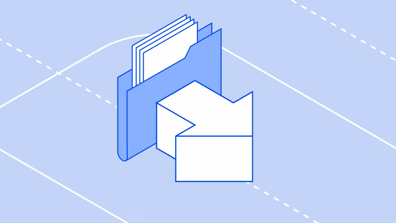 Illustration of data folder and email envelopes representing data exfiltration channels