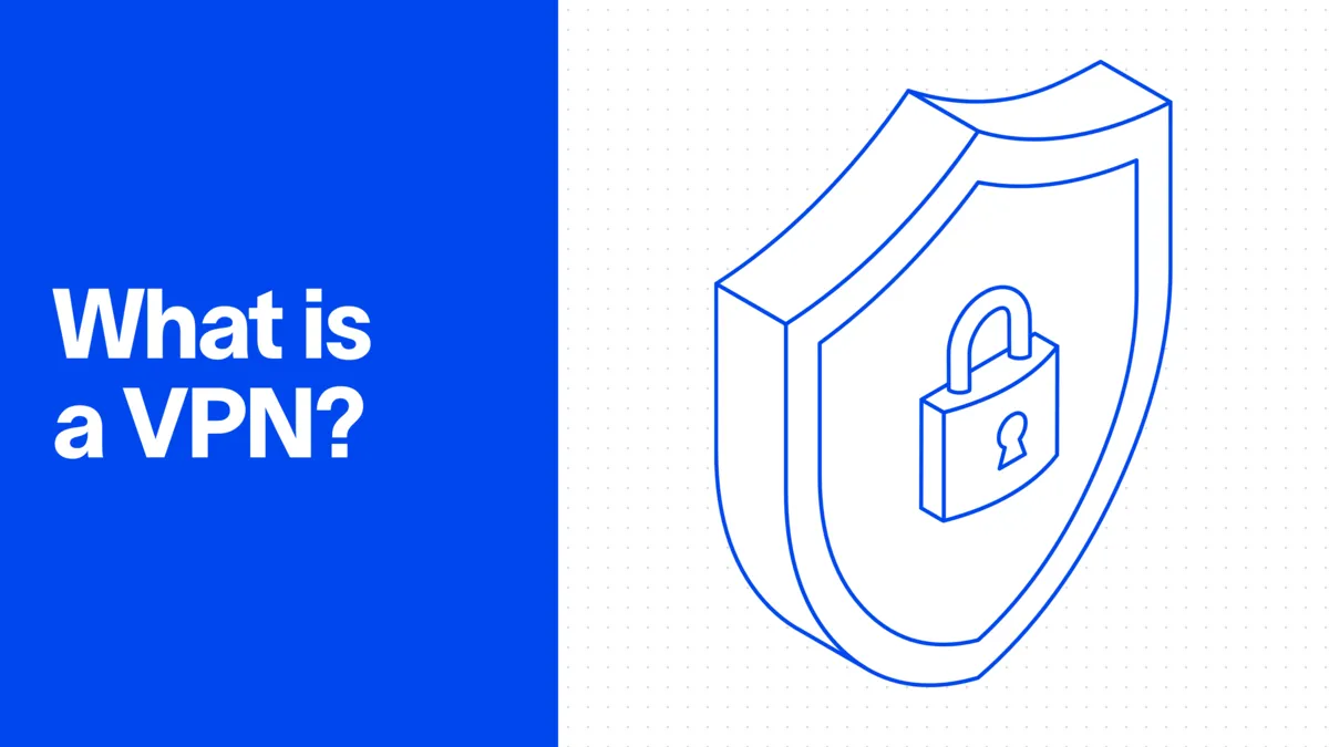 Illustration of a shield with a padlock representing a VPN encrypting traffic