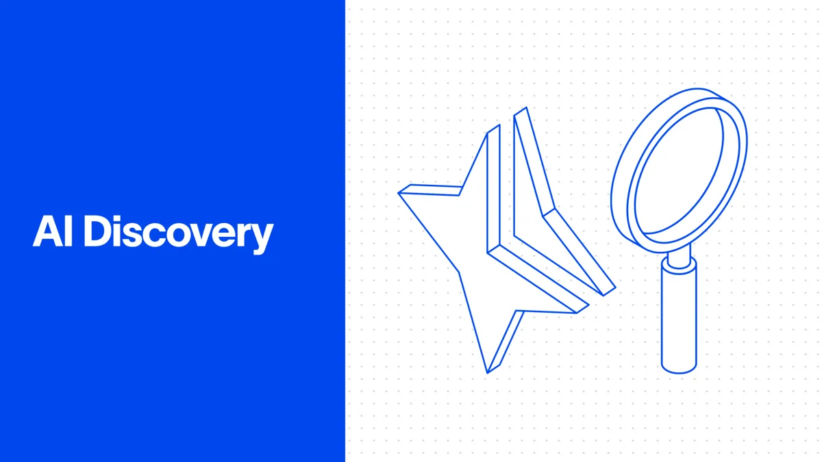 AI Discovery hero illustration showing AI asset inventory across cloud, endpoint, and SaaS environments