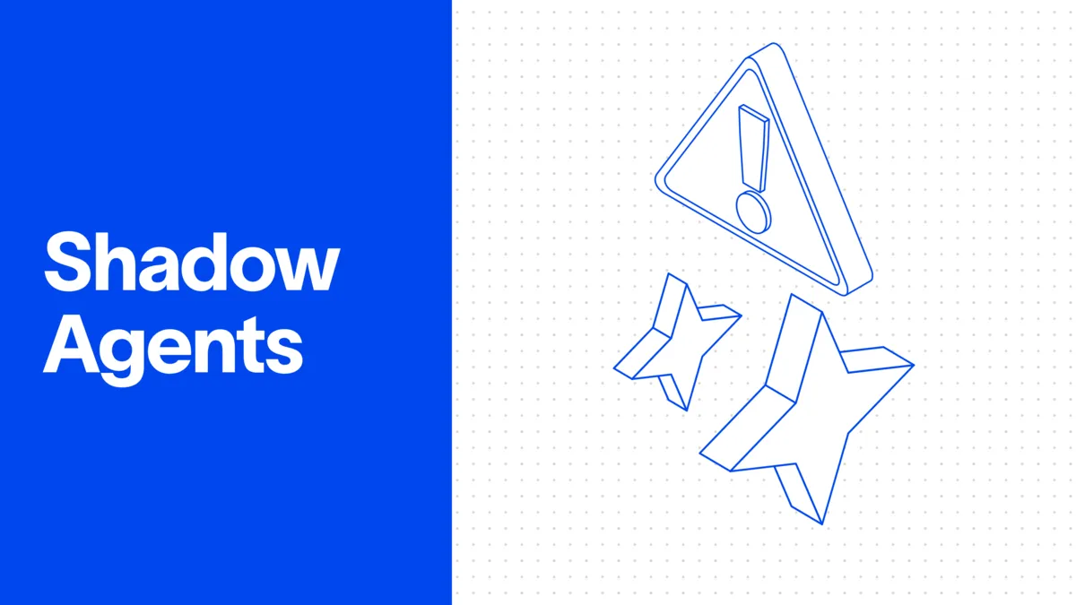 Shadow Agents — illustration of a warning triangle representing unauthorized AI agents