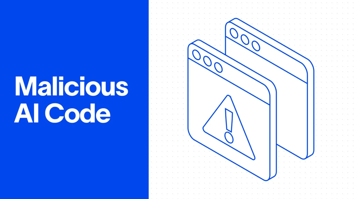 Warning dialog on a Windows screen depicting malicious AI code threat