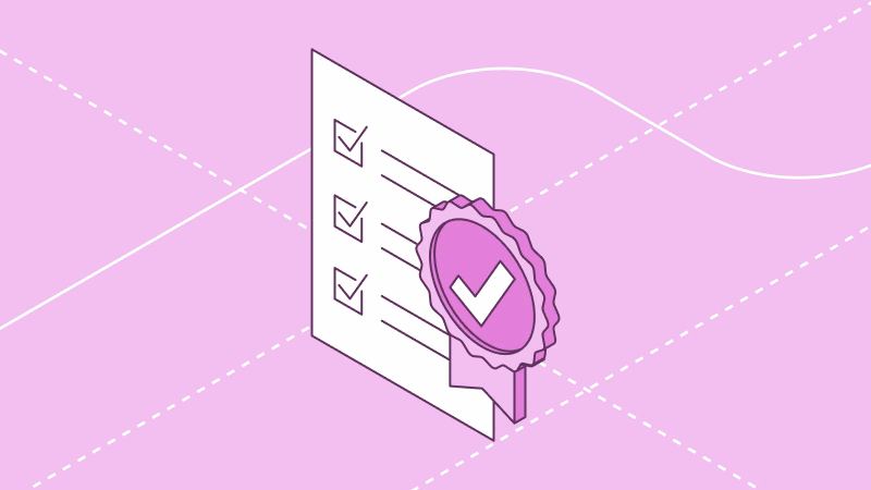 SOC 2 compliance — illustration of an audit checklist with an approval seal