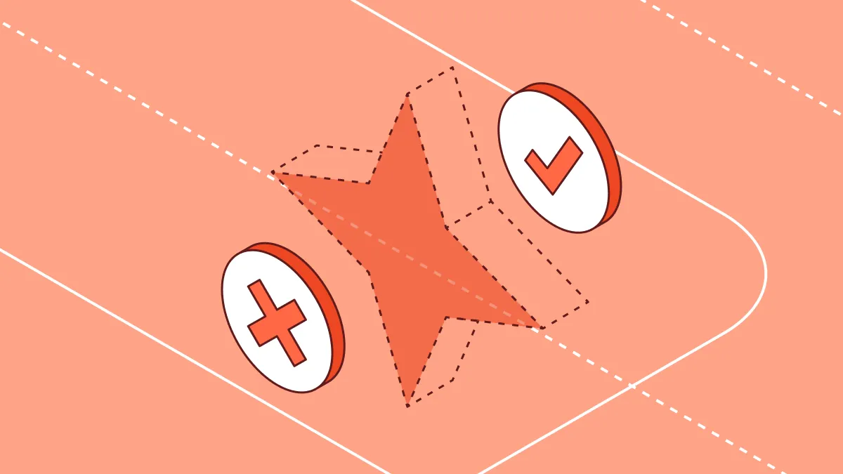 Illustration of shadow AI governance: a star marker between an approved checkmark and an unapproved X icon.