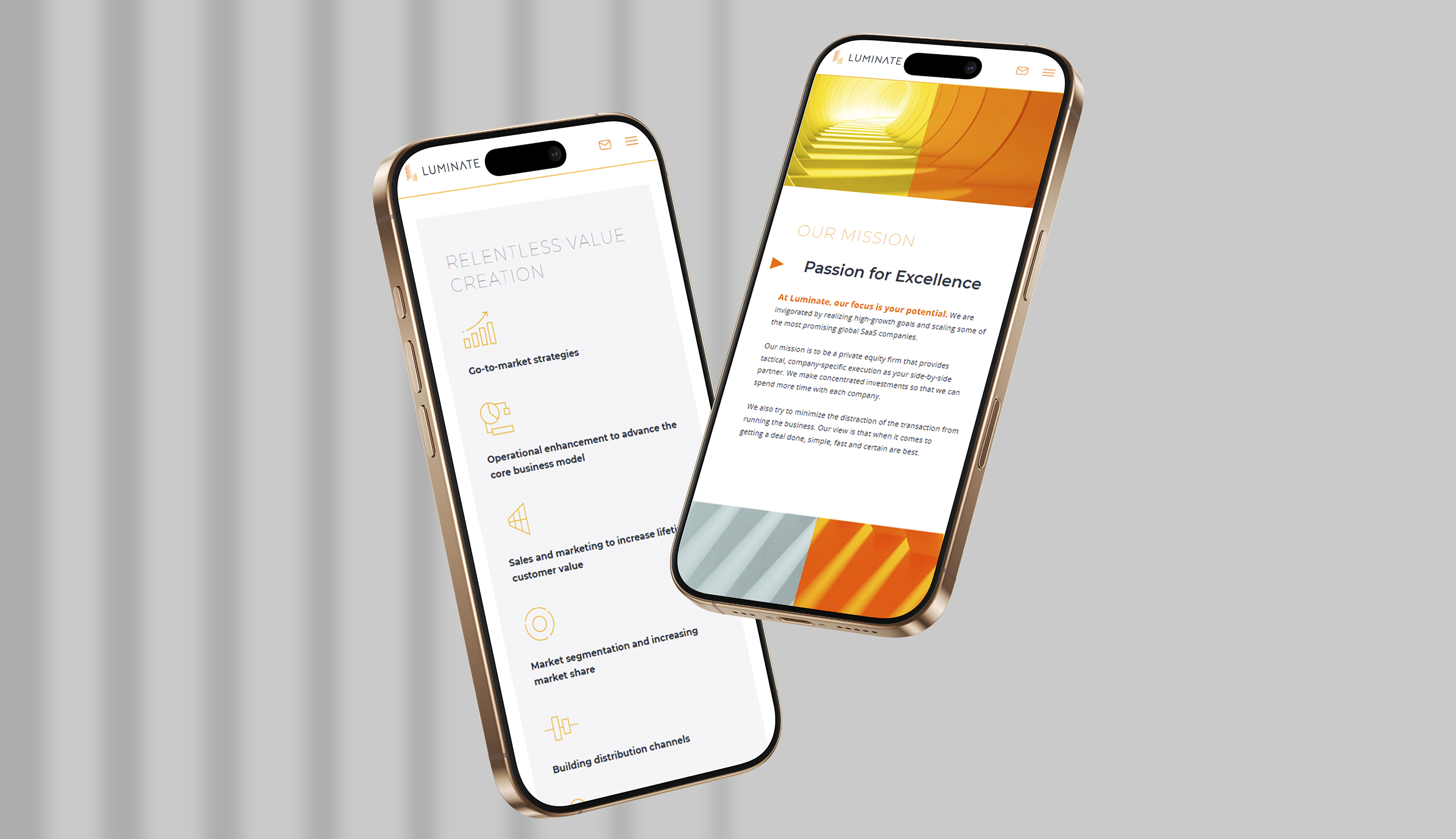 Luminate Capital mobile website design