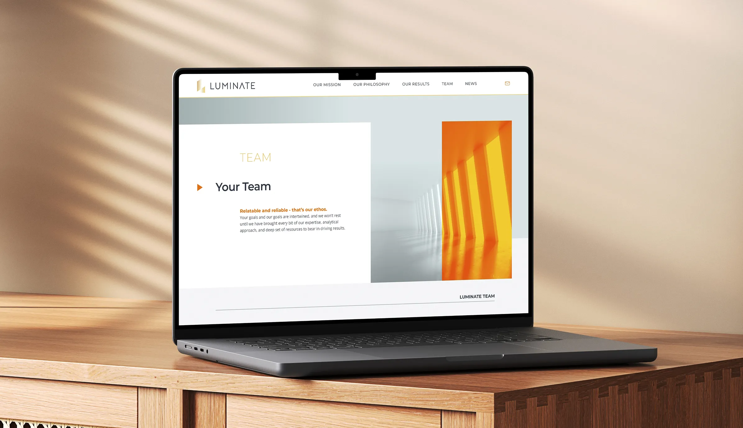 Luminate Capital website development for Team page