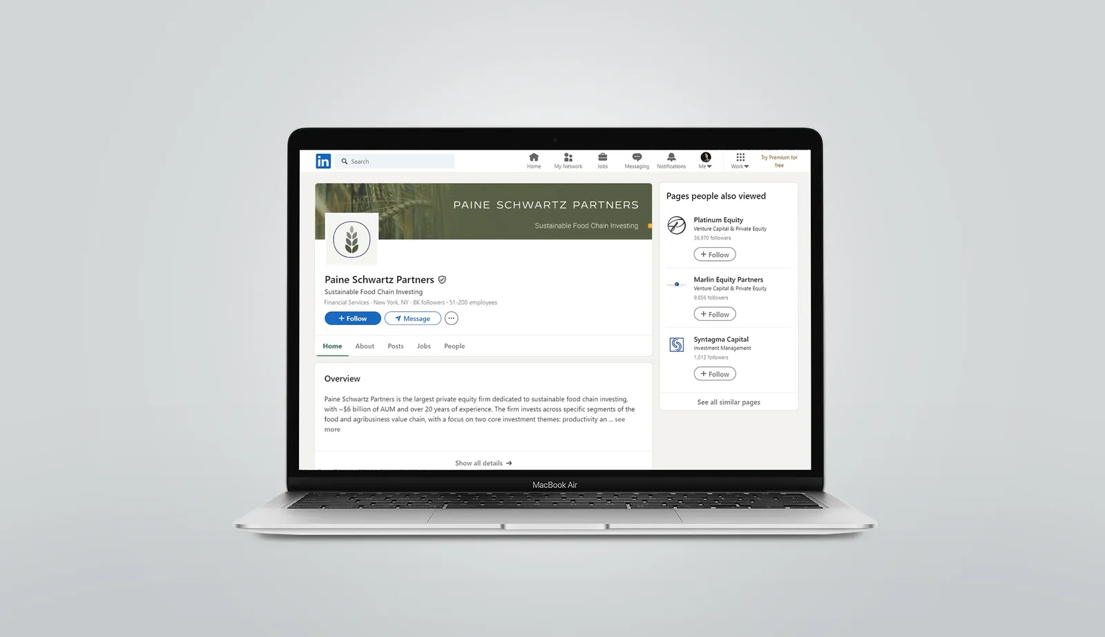 Paine Schwartz Partners LinkedIn profile branding
