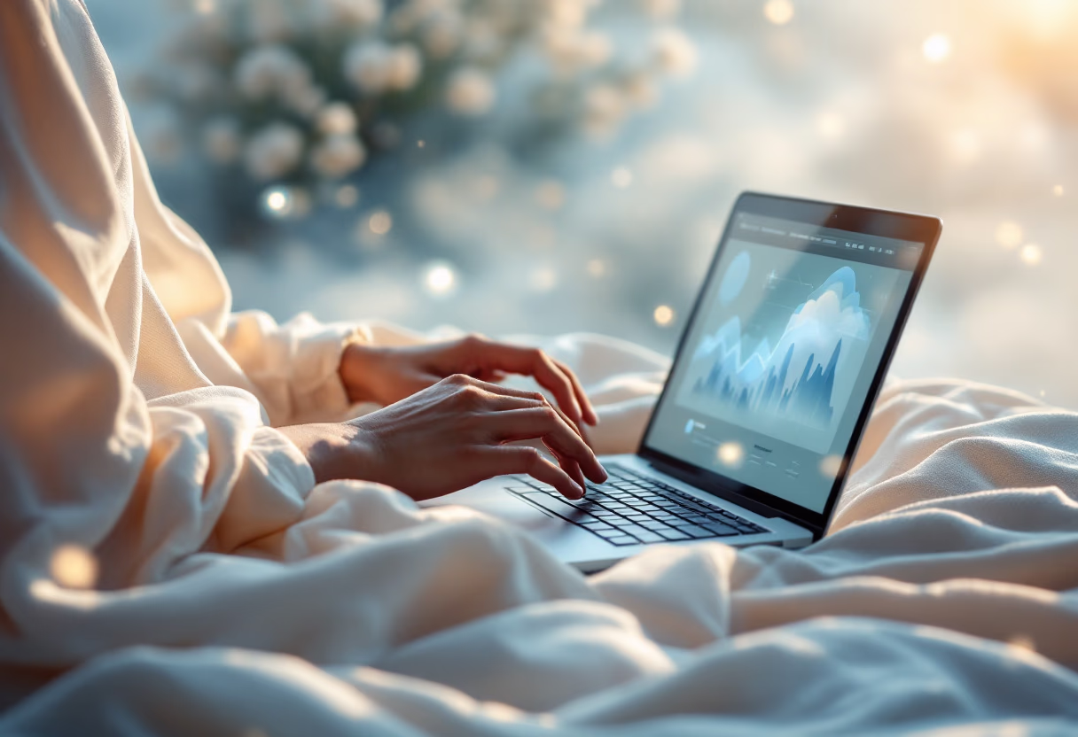 image of a user interacting with the software on a laptop (for a productivity tools business)