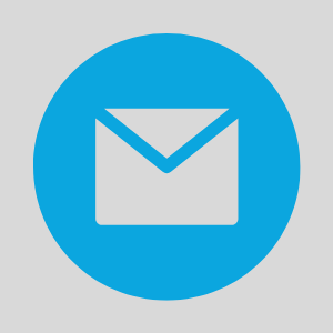 White envelope mail icon inside a blue circle.