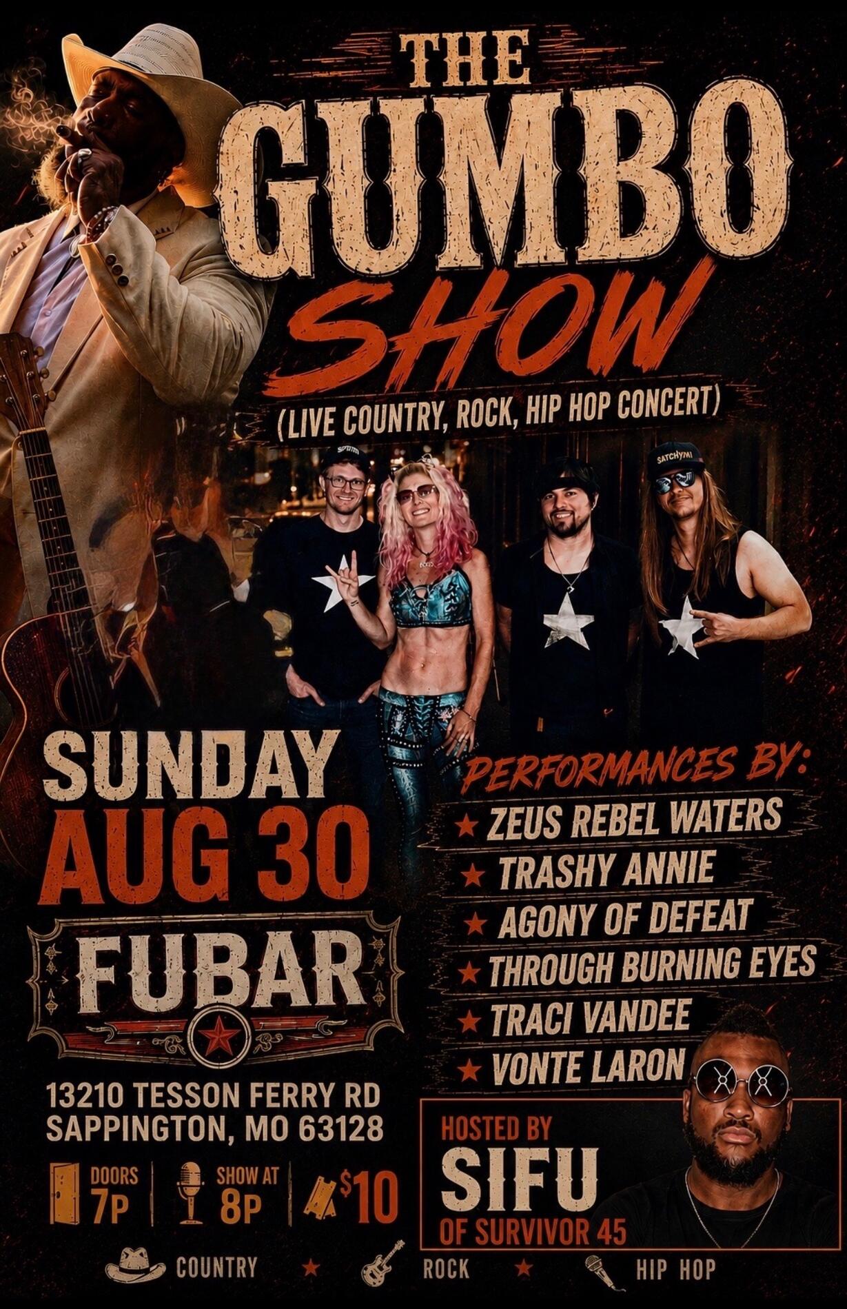 The Gumbo Show (live country, rock, hip hop concert)