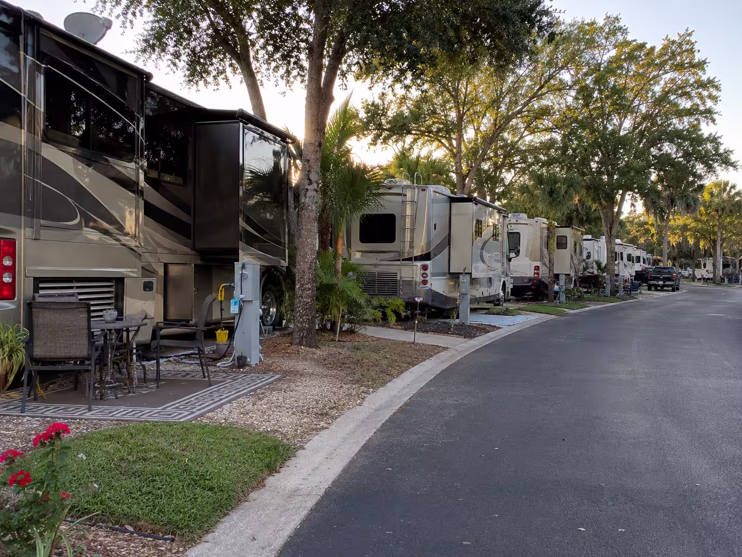 Long term RV sites at a Central Florida park near Orlando