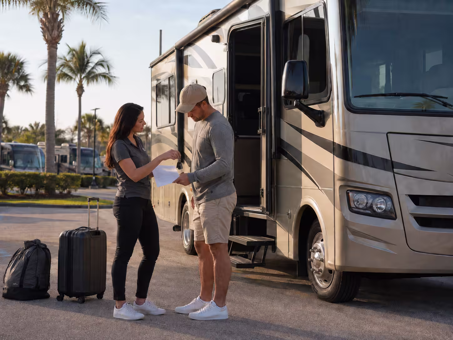 Motorhome rental pickup and handover in Orlando
