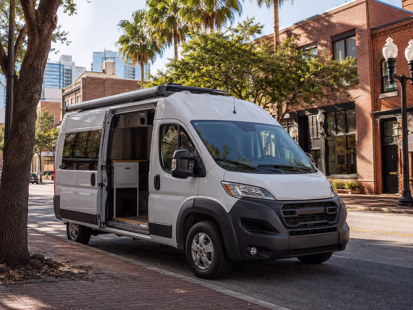Class B motorhome rental parked on an Orlando street