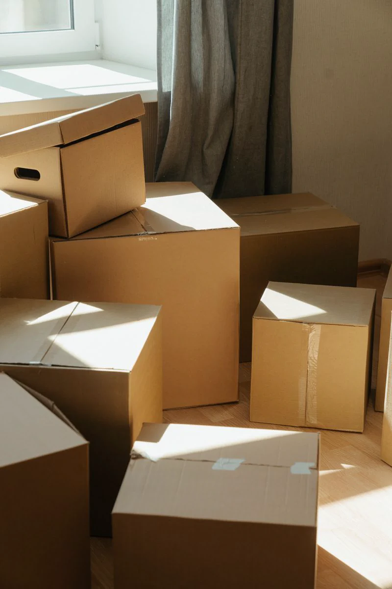 Shipping cartons arranged in a fulfillment area