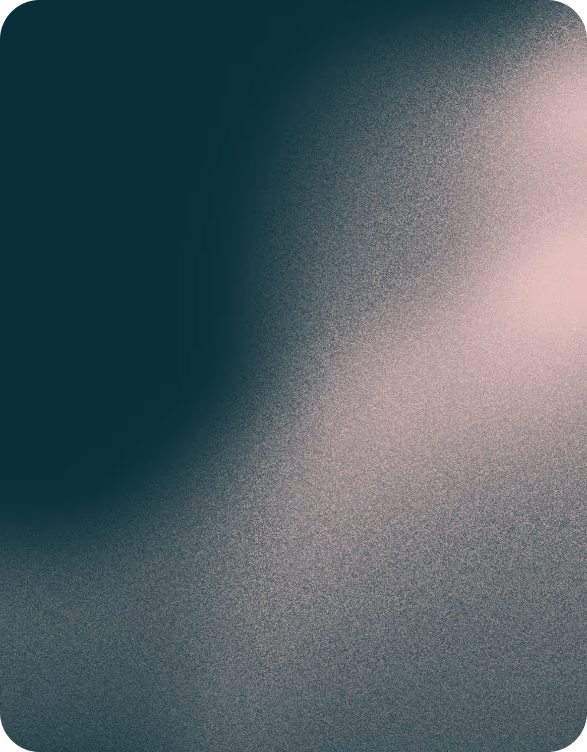 Dégradé abstrait avec transition douce entre vert foncé et rose pâle avec texture granuleuse.