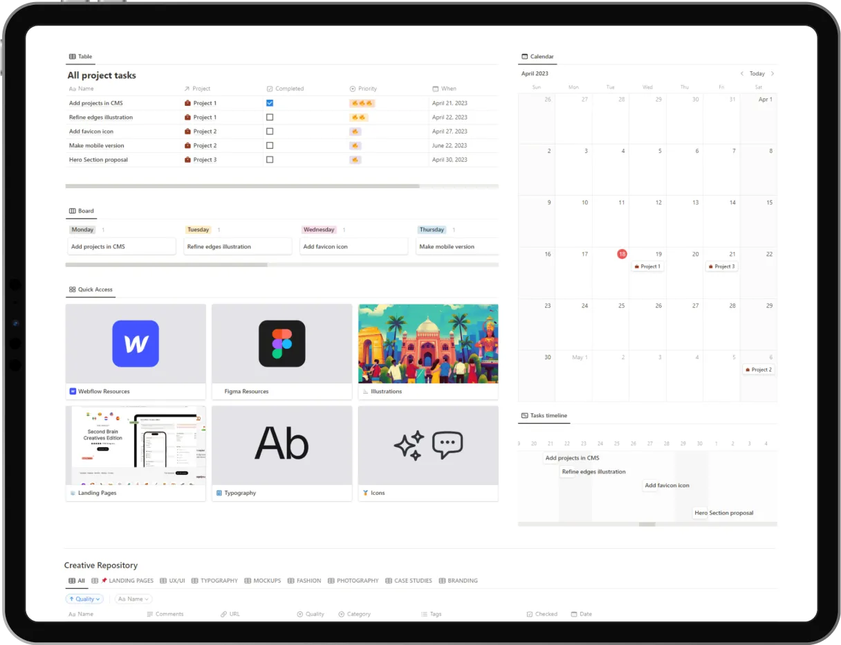 Tablet showcasing a feature