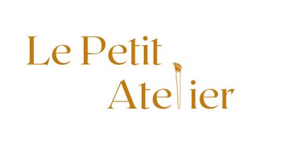 Text logo reading 'Le Petit Atelier' in a rustic orange font on a transparent background.