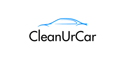 CleanUrCar logo with blue car outline above the brand name in black text on white background.
