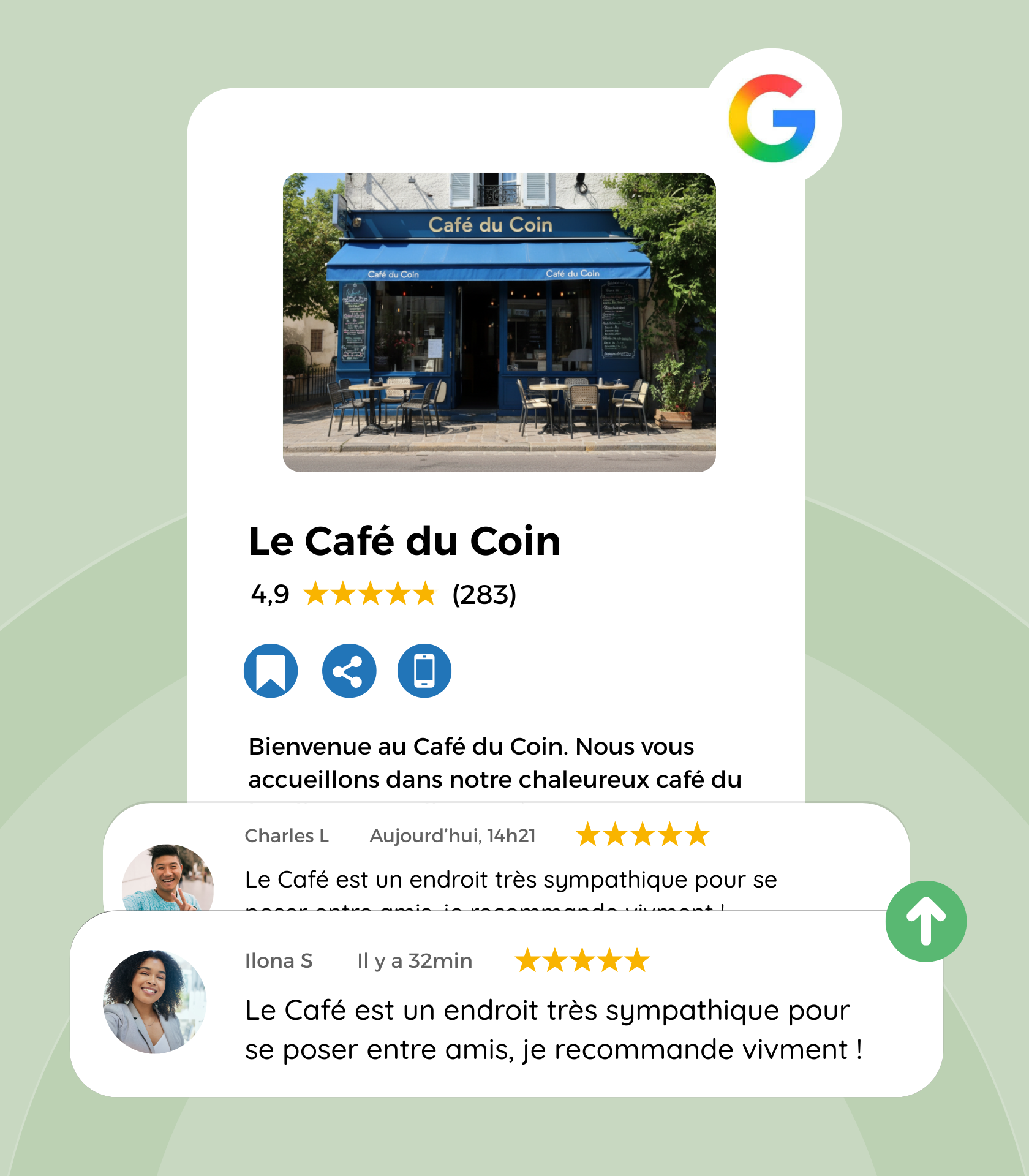 Blue check mark icon on white background.