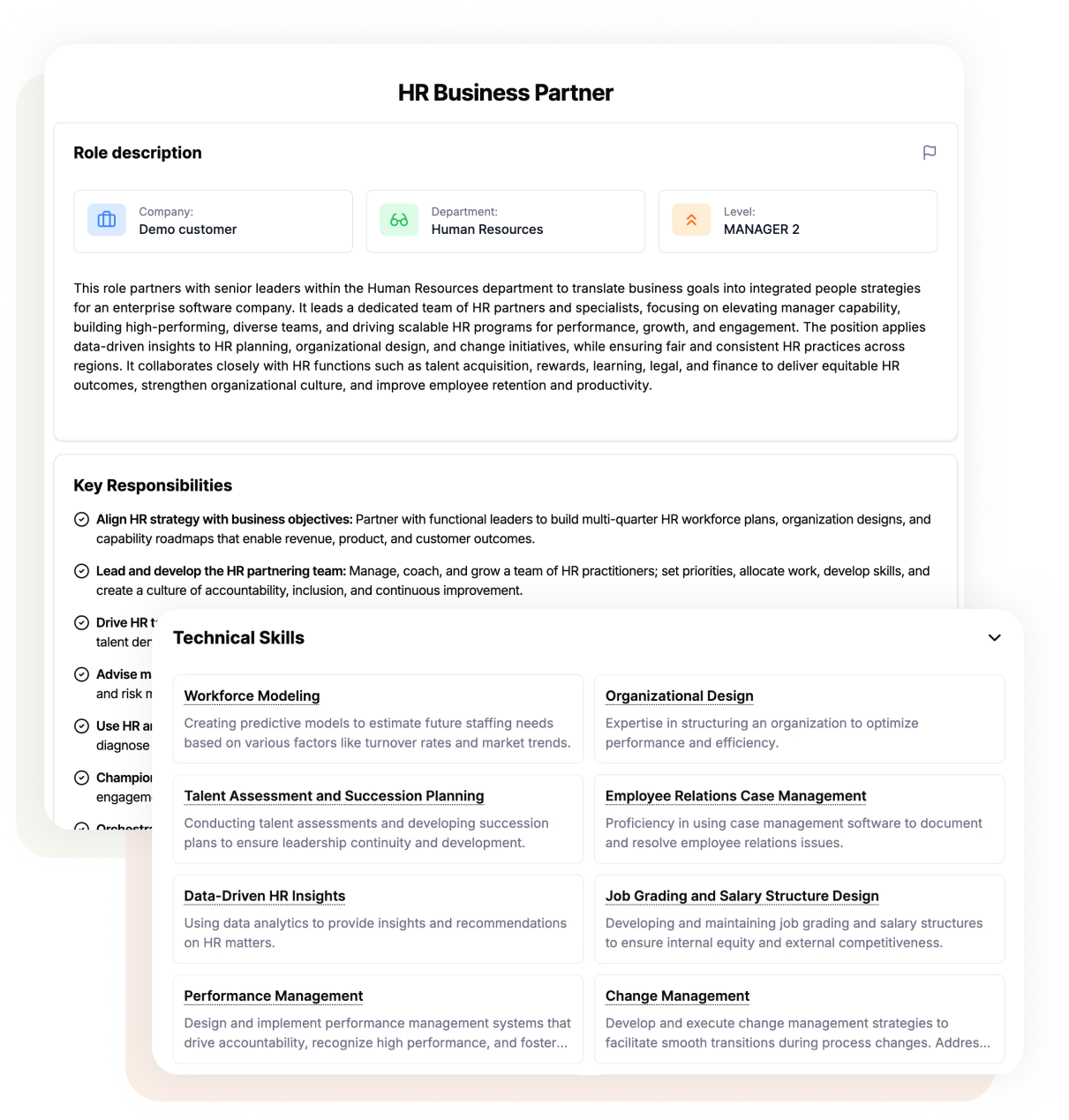 Careerbird app screenshots of the Job Description view.