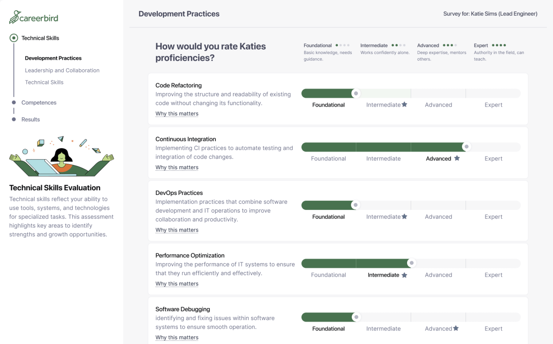 View survey results Careerbird app screenshot.