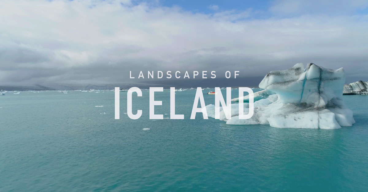 Landscapes and glaciers of Iceland by aerial drone in 4k