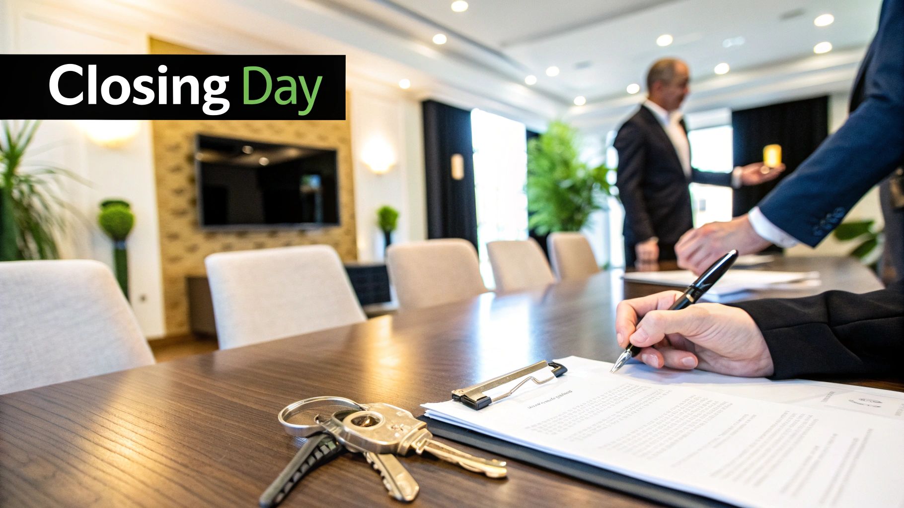 Magnifying glass over house plans, symbolizing due diligence