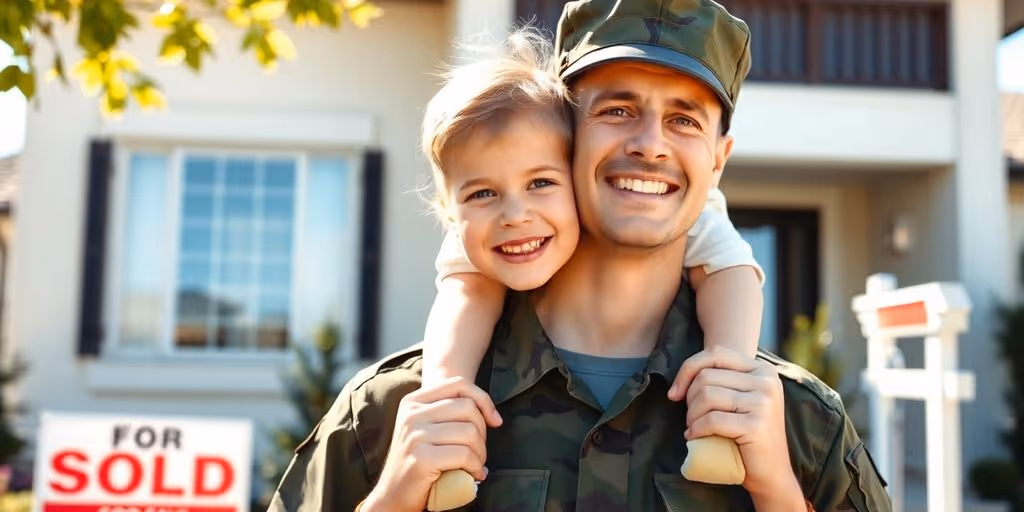 Military family looking at new home.