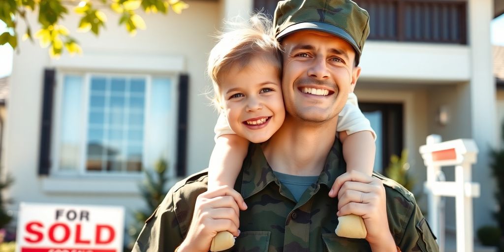 Military family looking at new home.