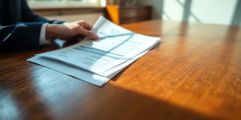 A person reviewing home loan documents.