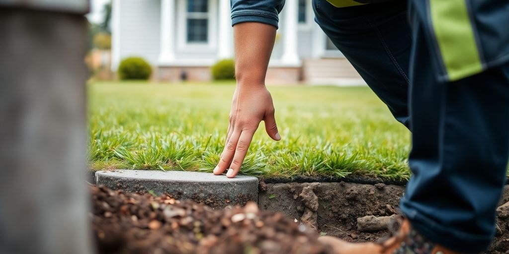 Home inspector examining a house.