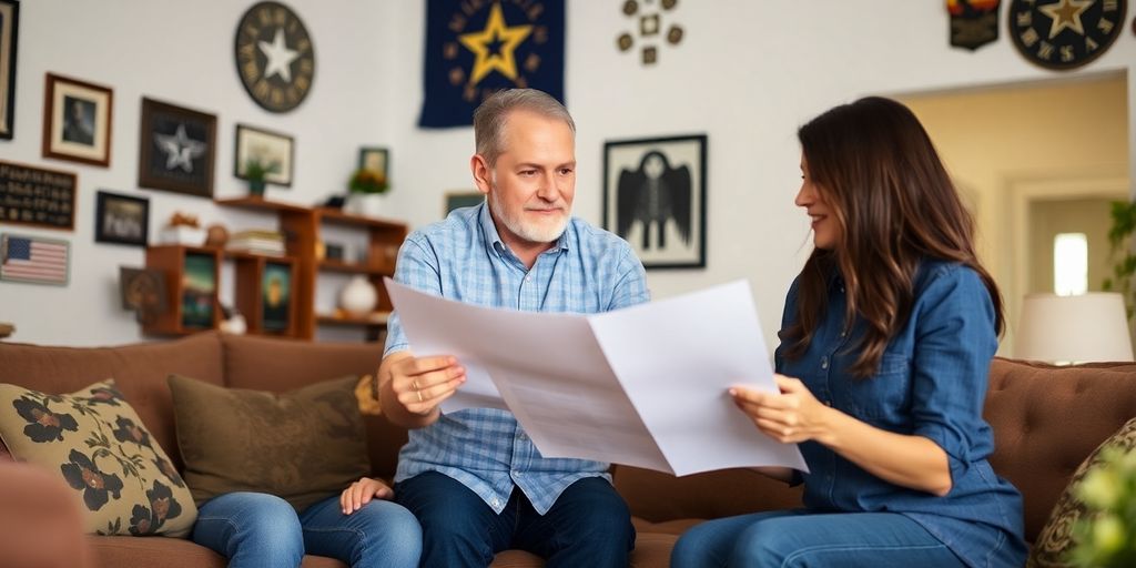 Veterans discussing home options with a real estate agent.