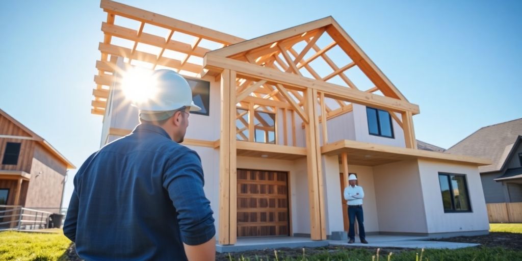 Military family home construction, new house build.